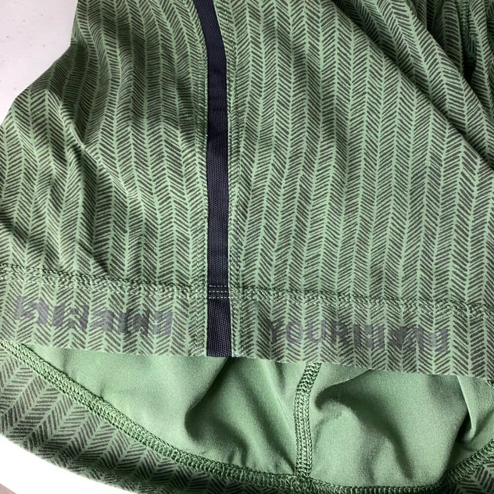 Lululemon Pace Breaker Lined Shorts Green Mens Large Drawstring Athletic Active